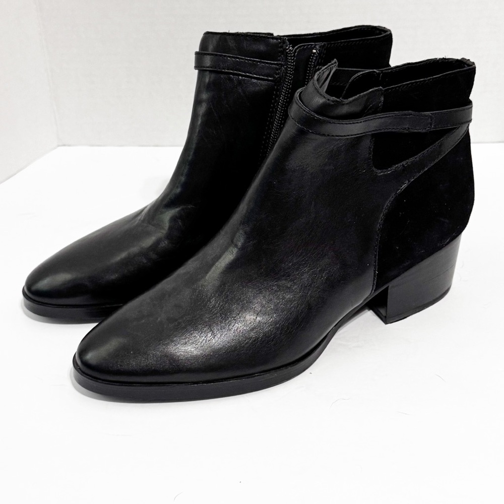 Lauren Ralph Lauren Damara boot Black Leather Ankle Boots wLow Heel size 
10